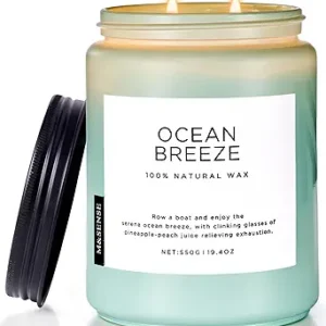 M&SENSE Candle Ocean Breeze Scented, 19.4oz 110 Hour Long Lasting Candle