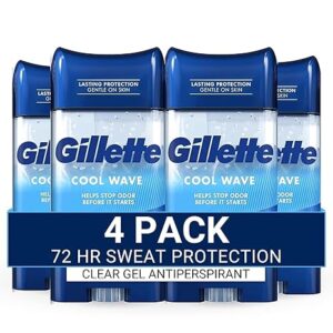 Gillette Antiperspirant and Deodorant for Men, 72-Hour Sweat Protection, Clear Gel, Cool Wave Scent